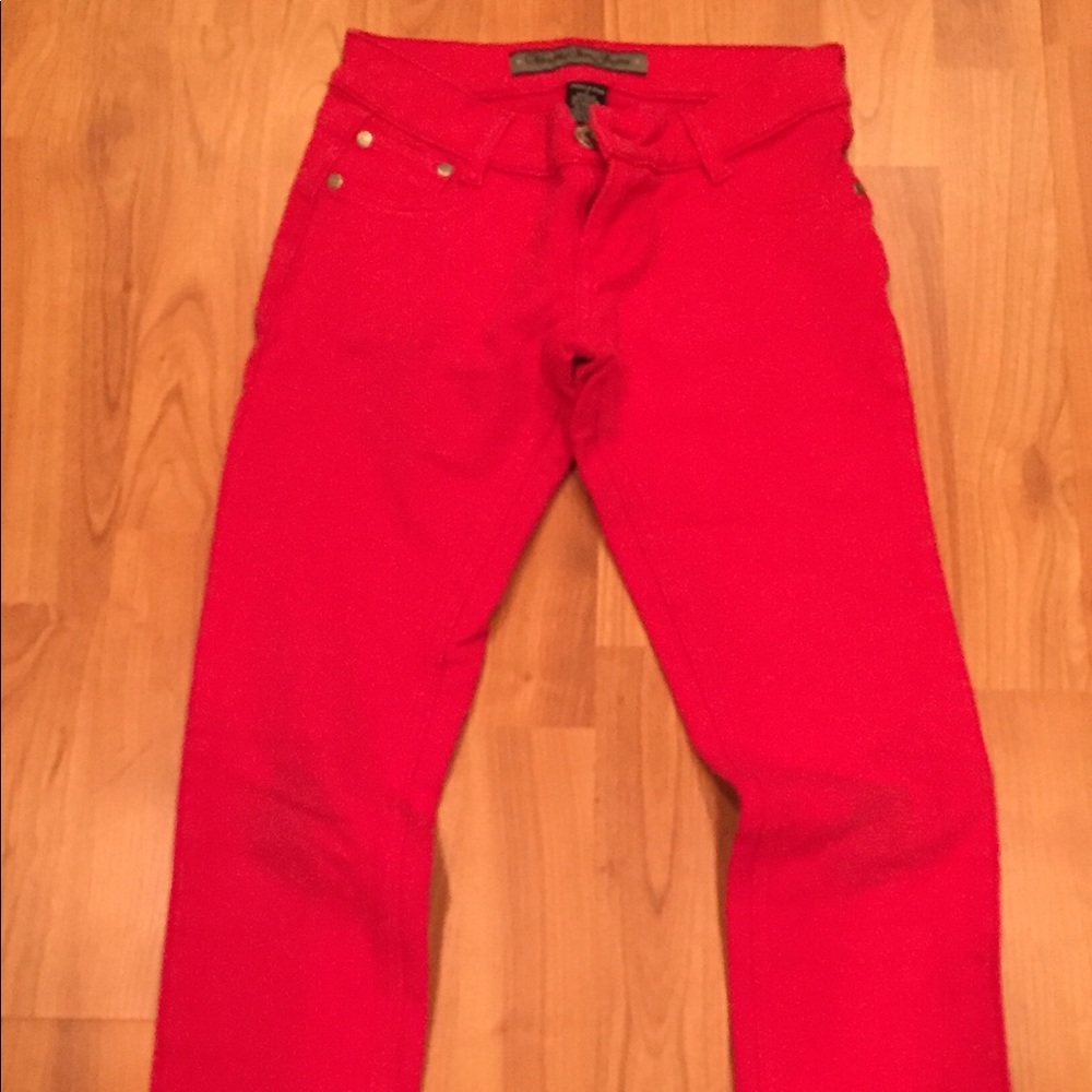 Red  skinny pants